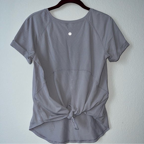 lululemon athletica Tops - Lululemon Open Up Tie Back Tee Heathered Lavender Grey / Lavender Grey